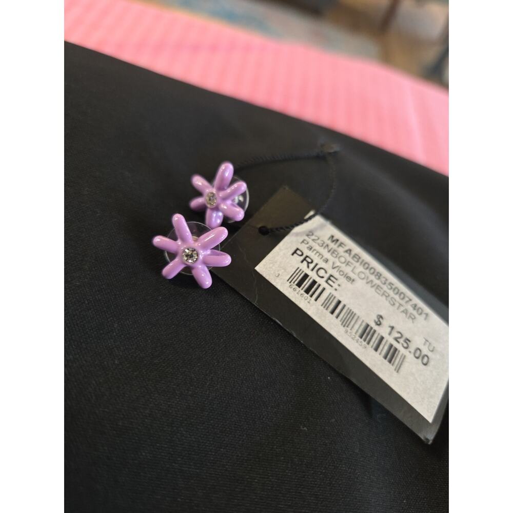 Maje Purple Flower Earrings New $125 - Picture 4 of 7